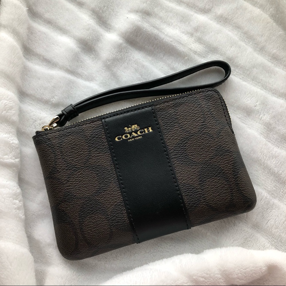 Coach Black and Brown Wristlet